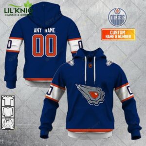 Personalized Nhl Edmonton Oilers Reverse Retro Style Hoodie