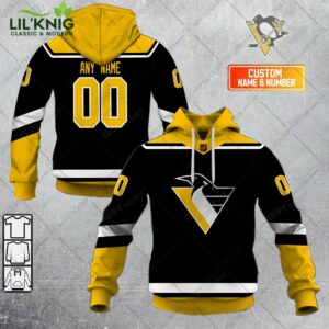 Personalized Nhl Pittsburgh Penguins Reverse Retro Style Hoodie