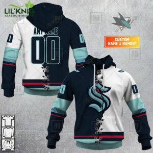 Personalized Nhl Seattle Kraken Mix Jersey Hoodie