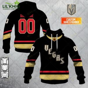 Personalized Nhl Vegas Golden Knights Reverse Retro Style Hoodie