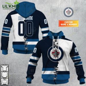 Personalized Nhl Winnipeg Jets Mix Jersey Hoodie