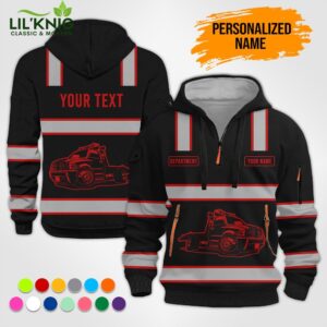 Personalized Tow Truck 3D Quarter Zip Hoodie – Custom Name Hoodie