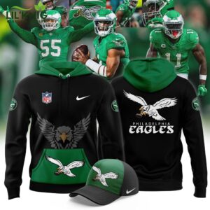 Philadelphia Eagles Unisex Nike Green 2024 Throwback Hoodie