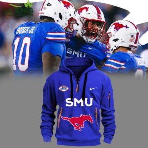 SMU Football Team Limited Edition Blue Zip Hoodie