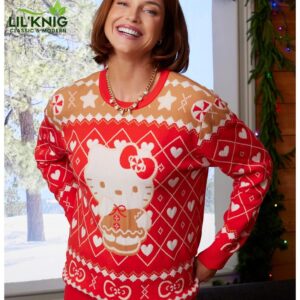 Sanrio Hello Kitty Gingerbread Patterned Holiday Sweater