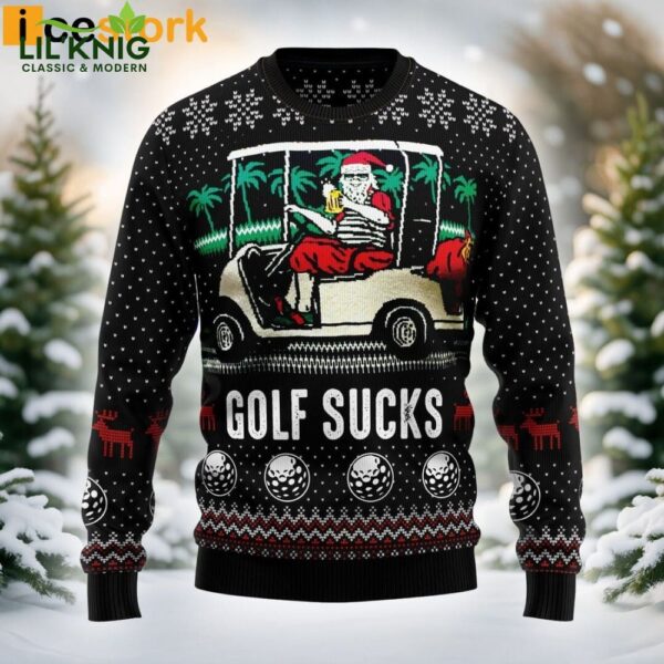 Santa Claus Golf Sucks Ugly Christmas Sweater