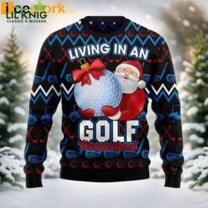 Santa Clause Golf Wonderland Funny Ugly Sweater