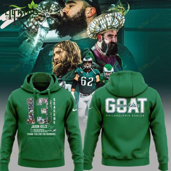 Seasons Jason Kelce Goat Philadelphia Eagles Thank You For The Memories Hoodie