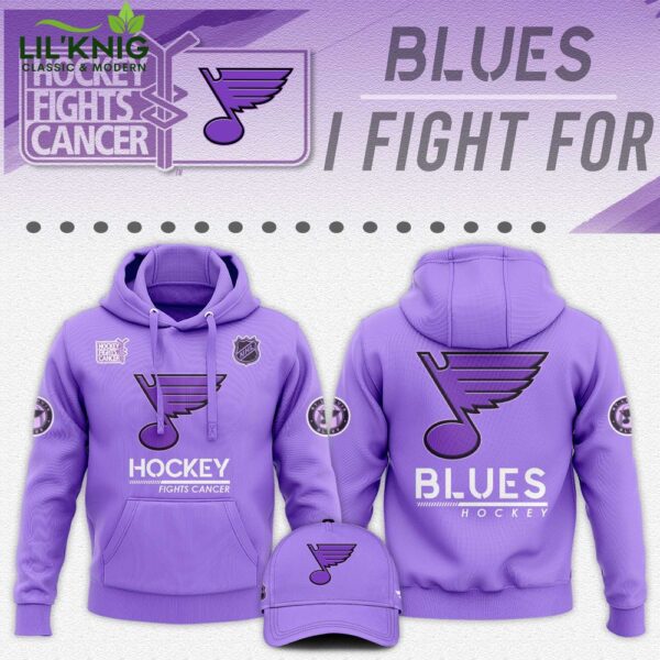 St. Louis Blues Hockey Fights Cancer Unisex Hoodie | NHL Charity Cancer Hoodie