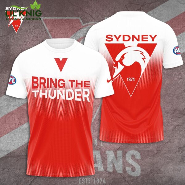 Sydney Swans Bring The Thunder 1874 3D Tshirt