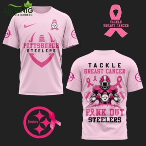 Tackle Breast Cancer Steelers White Hot New Design 2024 Pink Shirt