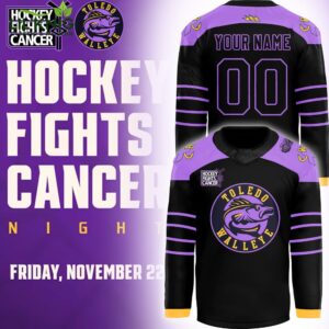 Toledo Walleye x Hockey Fight Cancer Night 2024 Custom Jersey – Supportive Gear