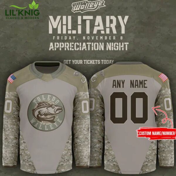 Toledo Walleye x Military Appreciation Night 2024 Custom Jersey – Personalized Apparel