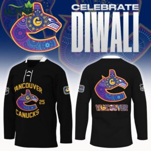 Vancouver Canucks Diwali Night 2024 Hockey Jersey | Black Color, sleek style, unique design.