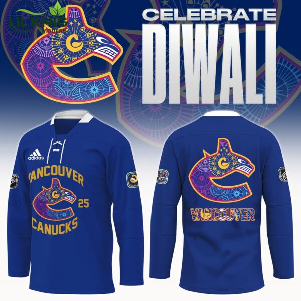 Vancouver Canucks Diwali Night 2024 Hockey Jersey, cultural celebration, festive sportswear.