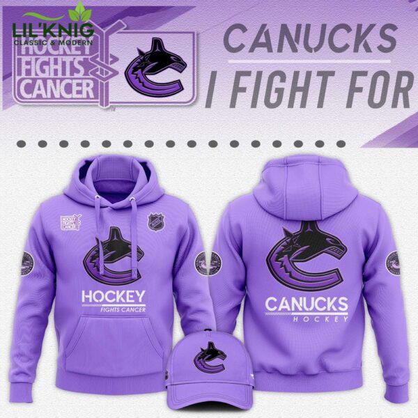 Vancouver Canucks Hockey Fights Cancer Unisex Hoodie | Cancer Awareness NHL Apparel