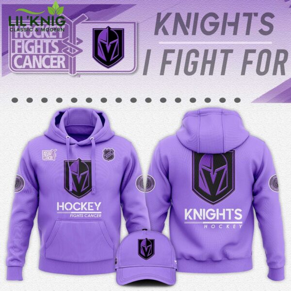 Vegas Golden Knights Hockey Fights Cancer Unisex Hoodie | NHL Charity Hoodie