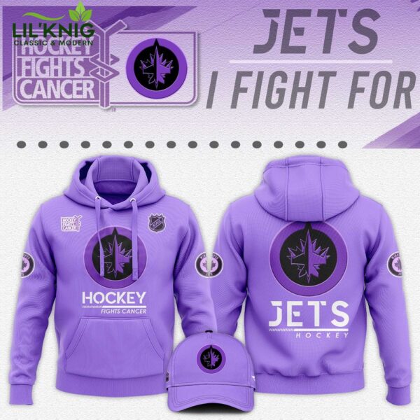 Winnipeg Jets Hockey Fights Cancer Unisex Hoodie | NHL Cancer Awareness Clothing