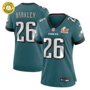 Women’s Nike Philadelphia Eagles Saquon Barkley Super Bowl LIX Midnight Green Game Jersey