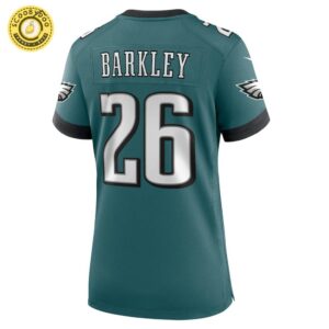 Women’s Nike Philadelphia Eagles Saquon Barkley Super Bowl LIX Midnight Green Game Jersey