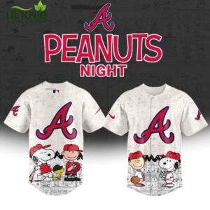 Atlanta Braves 75th Anniversary of Peanuts Snoopy Special Edition Baseball Jersey