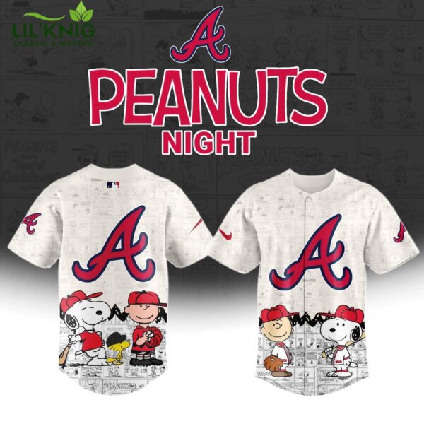 Atlanta Braves MLB x 75th Anniversary of Peanuts Limited Edition Baseball Jersey 2025