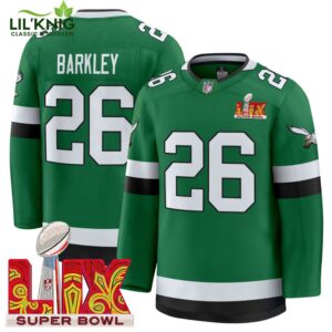 Eagles Kelly Green Hockey Premium NHL Jersey V2 Super Bowl Edition