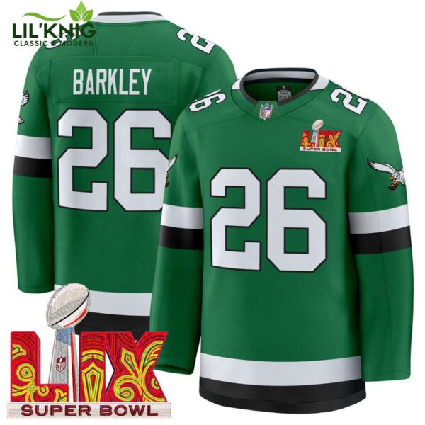 Eagles Kelly Green Hockey Premium NHL Jersey V2 Super Bowl Edition