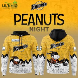 Fort Wayne Komets 75th Anniversary of Peanuts Yellow Limited Edition Hoodie