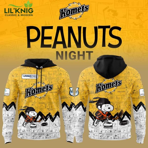 Fort Wayne Komets 75th Anniversary of Peanuts Yellow Limited Edition Hoodie