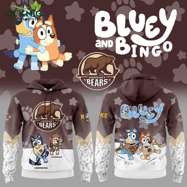 Hershey Bears Bluey and Bingo Hoodie Limited Edition