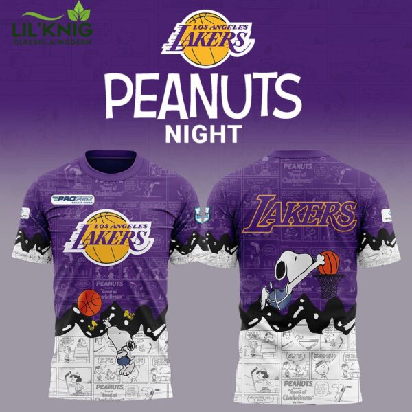 Los Angeles Lakers 75th Anniversary of Peanuts Limited Edition T-shirt