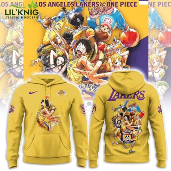 Los Angeles Lakers x One Piece D. Luffy Yellow Limited Edition Hoodie