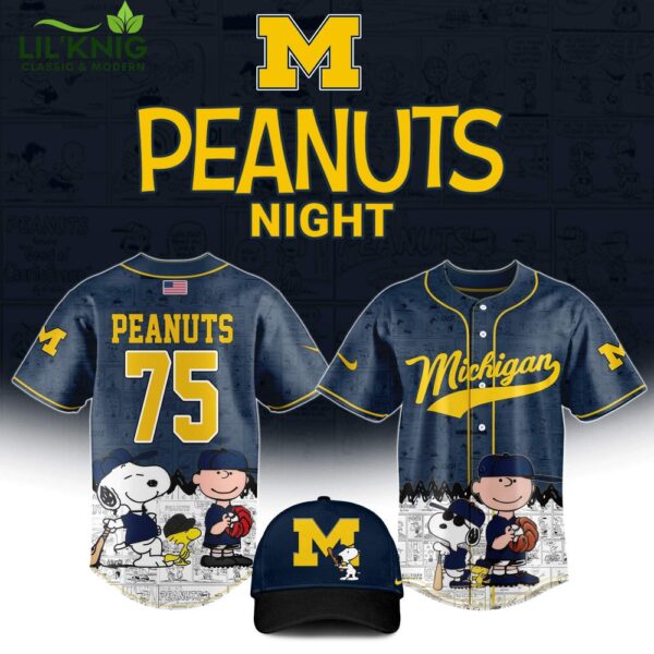 Michigan Wolverines x Peanuts Night Jersey “Celebrating the 75th Anniversary of Peanuts” Limited Edition