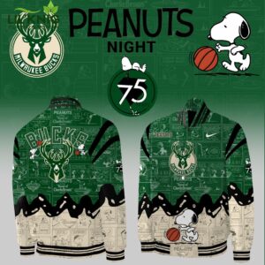 Milwaukee Bucks 75th Anniversary of Peanuts Limited Edition Bomber Jacket