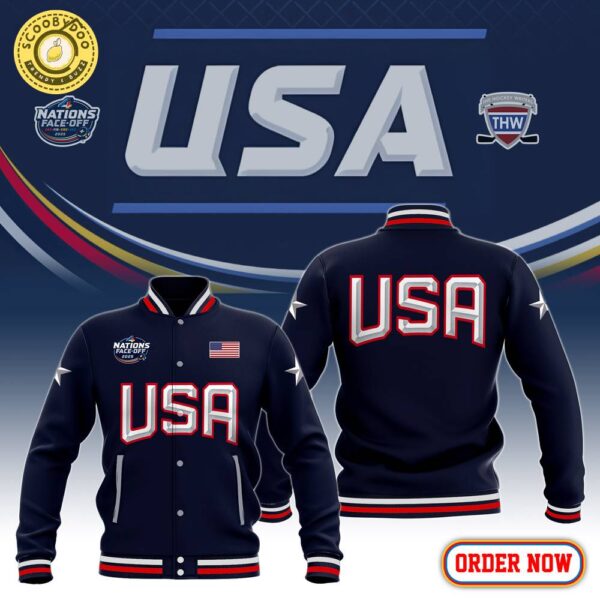 NHL 4 Nations Faceoff USA Baseball Jacket Limited Edition