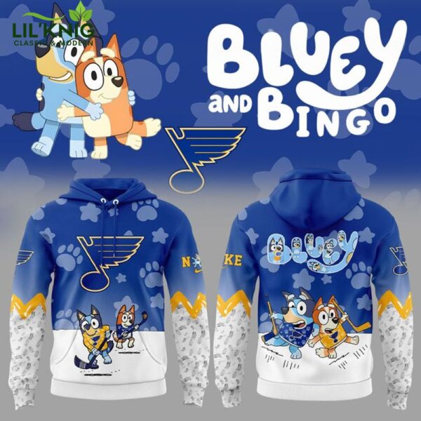 St. Louis Blues Bluey and Bingo Hoodie Limited Edition