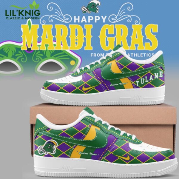 Tulane Baseball Limited Edition “Mardi Gras 2025” Special Design AF1 Shoes