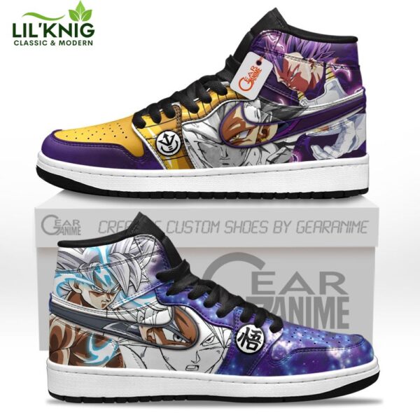 Vegeta Ultra Ego and Goku Ultra Instinct AJ1 Sneakers Custom Kicks Limited Edition