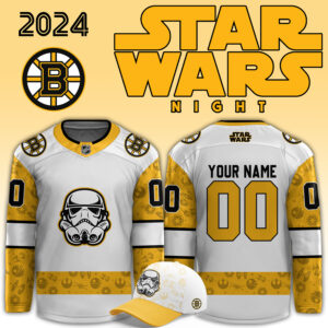 2024 Boston Bruins x Star Wars Night Custom Jersey, collaboration apparel, collectible item.