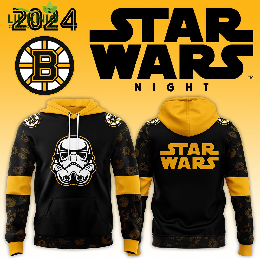 2024 Boston Bruins x Star Wars Night hoodie, collaboration apparel, fan collectibles. 2024 Boston Bruins x Star Wars Night hoodie, collaboration apparel, fan collectibles.