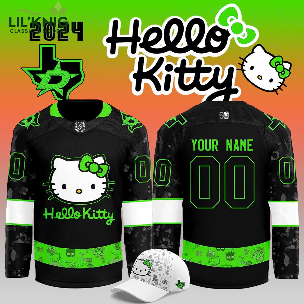 2024 Dallas Stars x Hello Kitty 50th Anniversary Exclusive Personalized Jersey 2024 Dallas Stars x Hello Kitty 50th Anniversary Exclusive Personalized Jersey