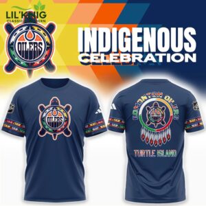 2024 Edmonton Oilers Indigenous Celebration Navy T-shirt
