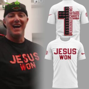 Arkansas x Jesus Won 2025 “I can do” White TShirt