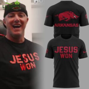 Arkansas x Jesus Won 2025 TShirt Limited Edition