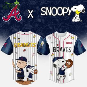 Atlanta Braves MLB “75th Anniversary of Peanuts” Snoopy Special Edition Jersey 2025