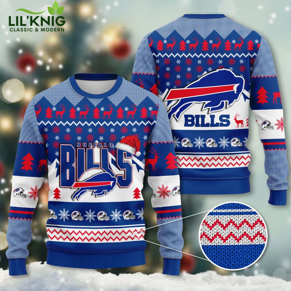 Buffalo Bills 3D Ugly Sweater – NFL Holiday Apparel Buffalo Bills 3D Ugly Sweater – NFL Holiday Apparel