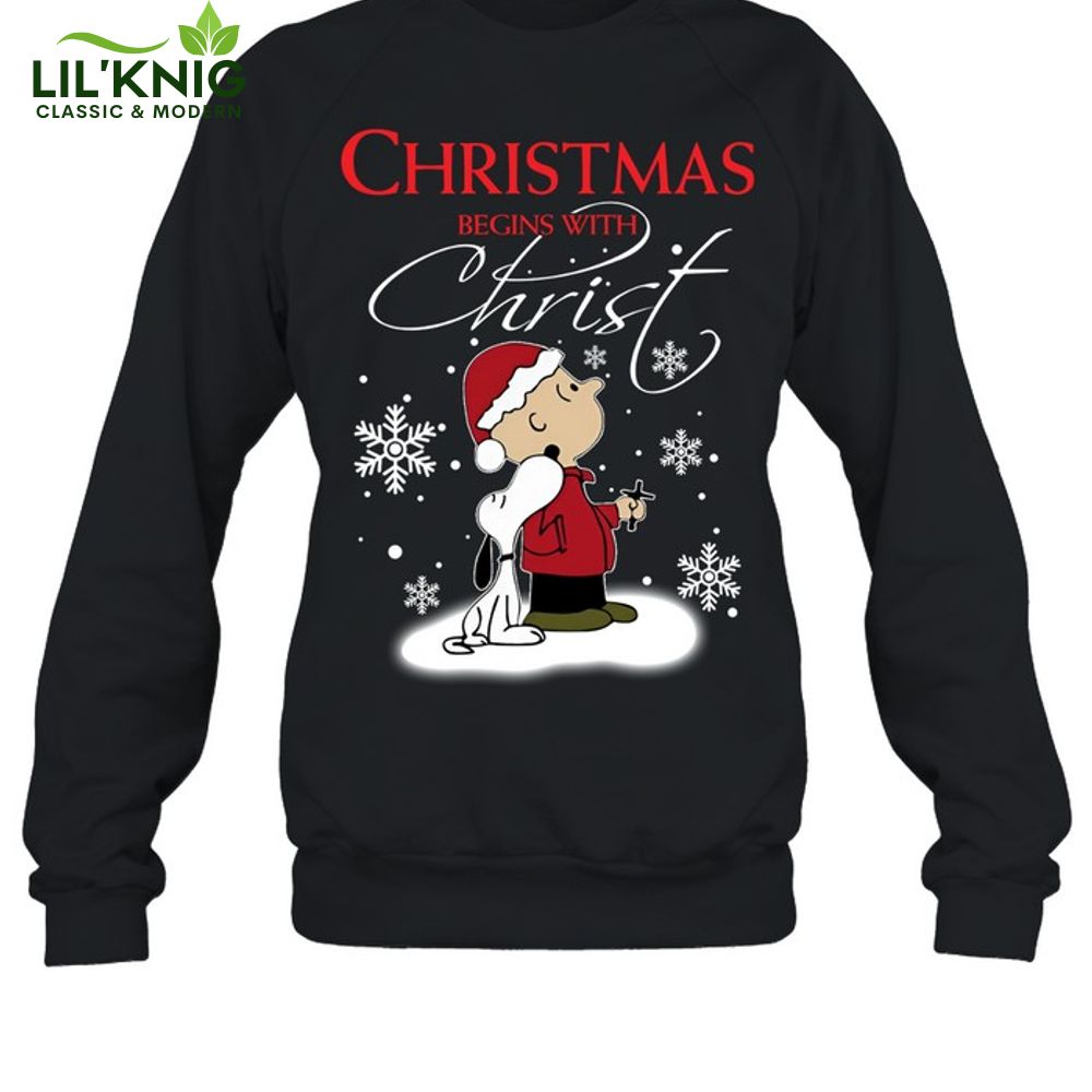 Christmas Begins With Christ Snoopy M128-Sweatshirt Christmas Begins With Christ Snoopy M128-Sweatshirt