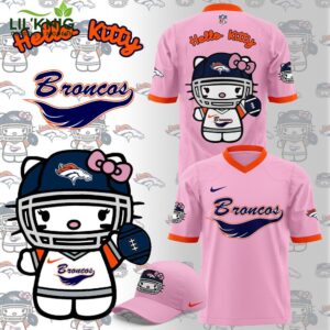 Denver Broncos X Hello Kitty Football Hot Design 2024 Pink Jersey