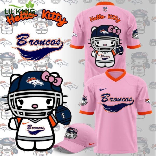 Denver Broncos X Hello Kitty Football Hot Design 2024 Pink Jersey